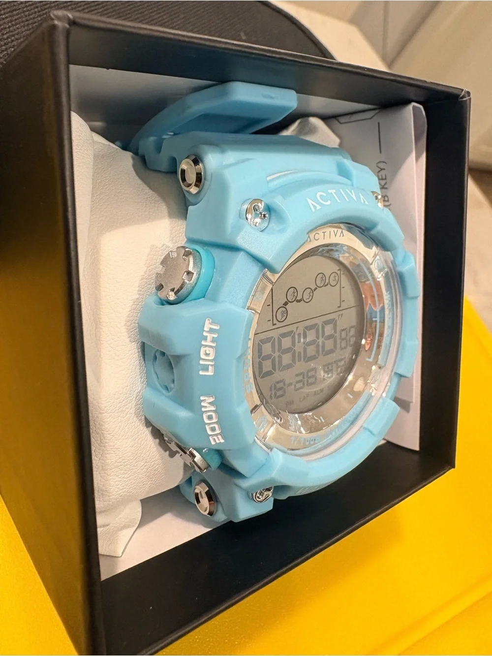 Men’s Activa Light Blue Digital Sports Smartwatch - Water Resistant
